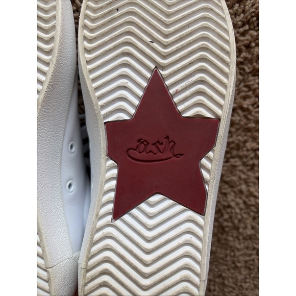 Ash Nikita White Leather Red Sequin Heart Lace Up Sneakers Shoes Love 36 US 6 - Picture 14 of 16